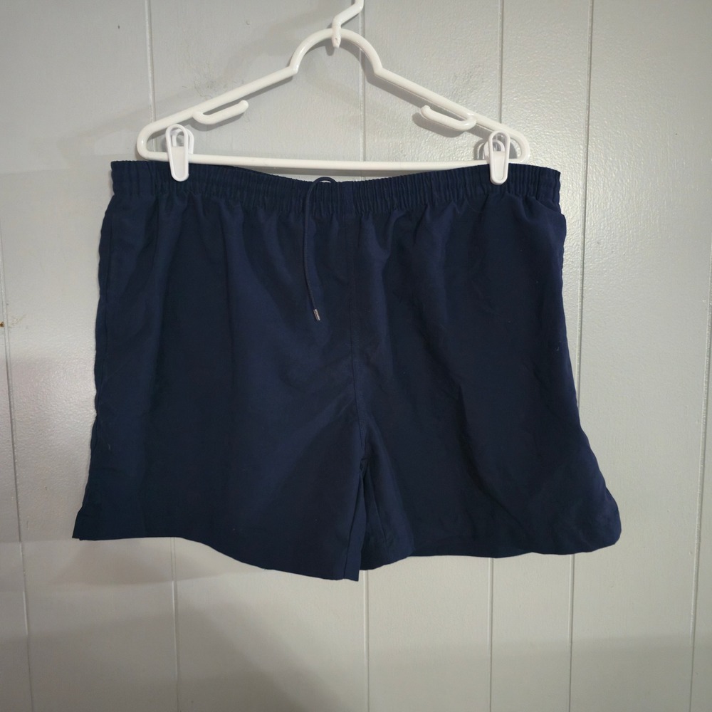 DBX Swim Trunks Mens Large Navy‎ Blue Mesh Lined Drawstring Back Pocket